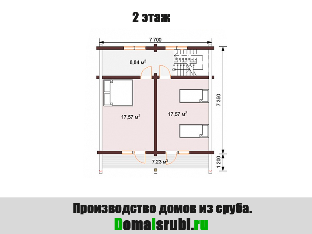 Дом из сруба 2 этажа, размер 8.5х9.7 м, 165 кв м. "Комфорт-28597165" — изображение 3