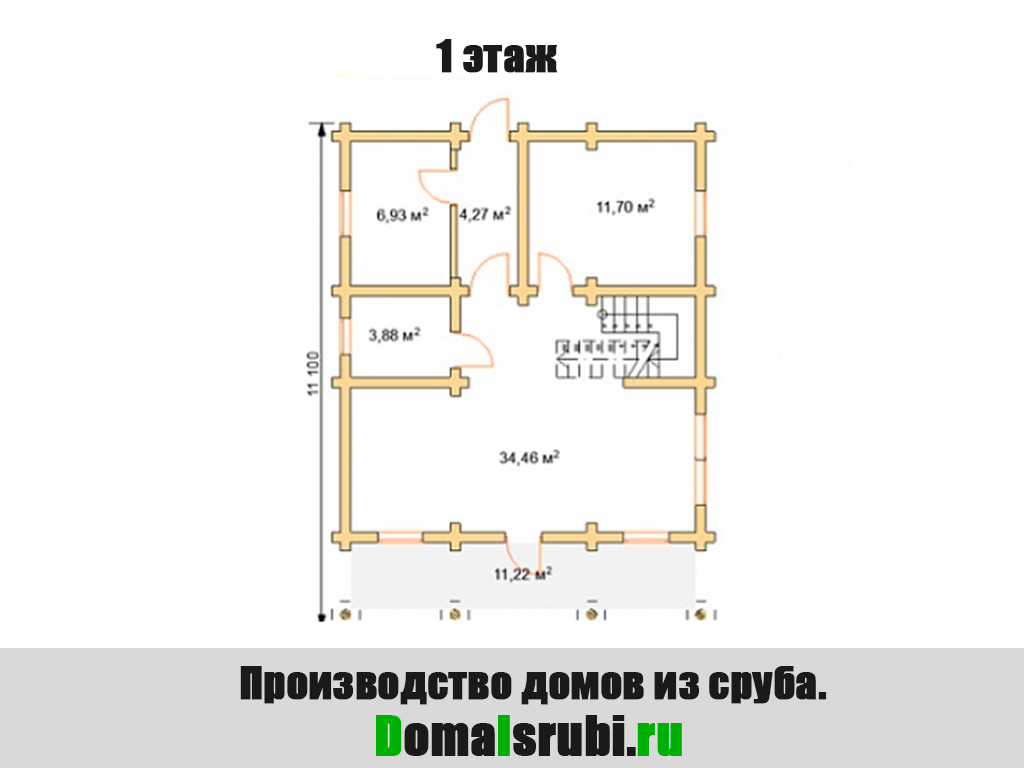 Дом из сруба 2 этажа, размер 8.4 х11.1м, 186.5 кв м. "Комфорт-2841111865" — изображение 3