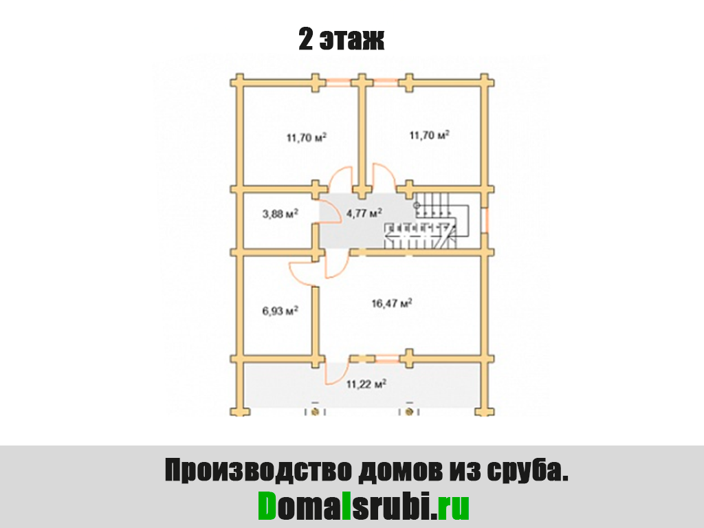 Дом из сруба 2 этажа, размер 8.4 х11.1м, 186.5 кв м. "Комфорт-2841111865" — изображение 4